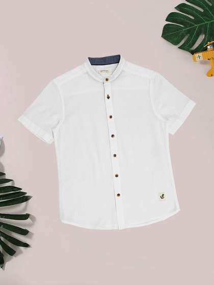 Pantaloons Junior
                          Boys Mandarin Collar Casual Shirt