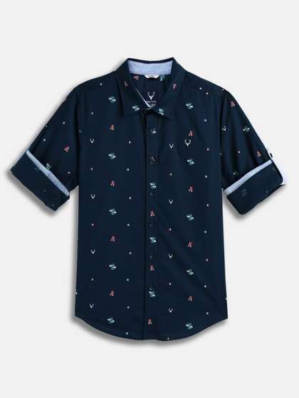 Allen Solly Junior
                        Boys Slim Fit Conversational Printed Spread
                        Collar Cotton Casual Shirt