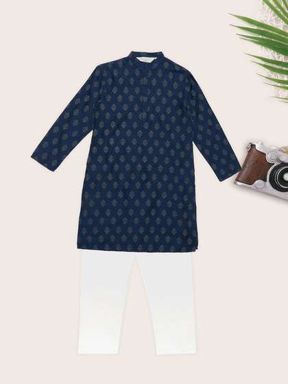 indus route by
                    Pantaloons Boys Ethnic Motifs Printed Kurta With
                    Trousers