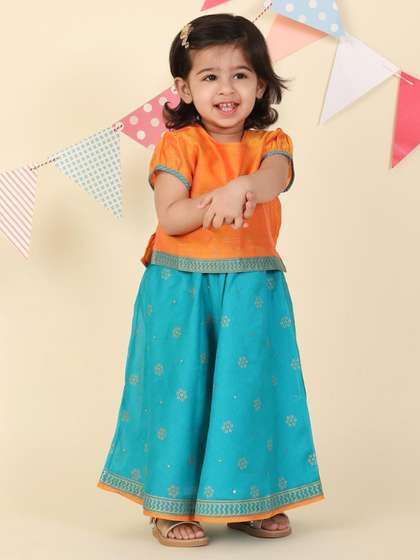Fabindia Girls
                        Printed Sequinned Ready to Wear Lehenga &
                        Choli