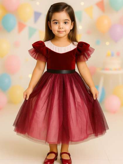 Googo Gaaga Girls
                    Embellished Flared Sleeve Fit & Flare Maxi
                    Dress