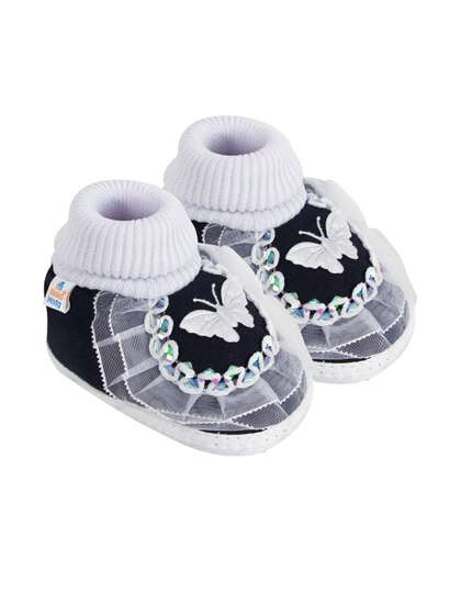 NESKA MODA Kids-Unisex
                    Black Cotton Booties