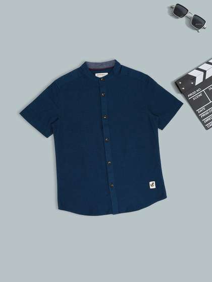 Pantaloons Junior Boys
                    Solid Mandarin Collar Casual Shirt