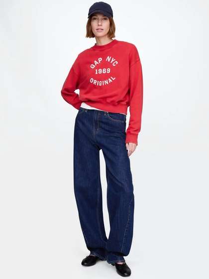 GAP Women Brand Logo
                        Printed Crew Neck Sweatshirt
