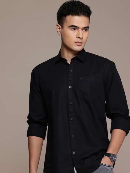 BS BLUE SQUAD Cotton
                        Linen Casual Shirt