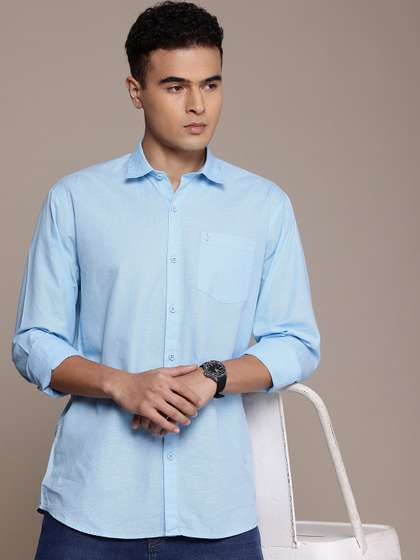 BS BLUE SQUAD Cotton
                      Linen Casual Shirt