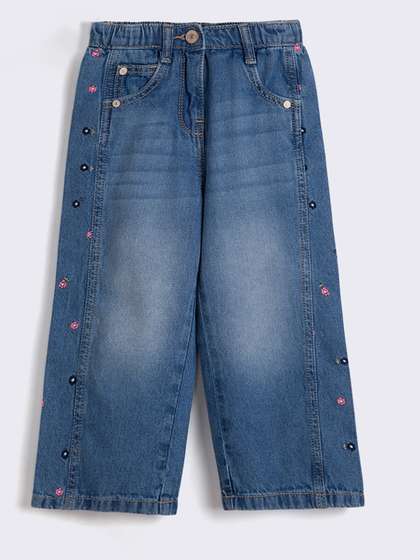 Hopscotch Girls Blue
                    Cotton Relaxed Fit Mid-Rise Jeans