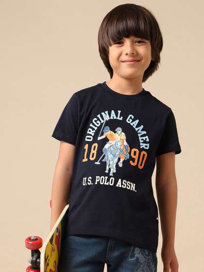 Uspa Kids Boys Pure
                    Cotton Graphic Brand Printed T-shirt