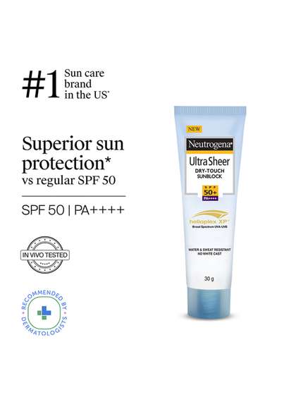 Neutrogena
                        UltraSheer Dry Touch Sunblock - Sunscreen SPF
                        50+ With Helioplex - 30 g