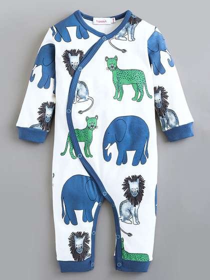 Hopscotch Boys Animal
                    Print Full-Sleeve Bodysuit