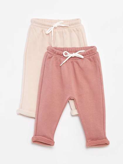 KIABI Infants Girls Pack
                    Of 2 Pure Cotton Ankle Length Leggings