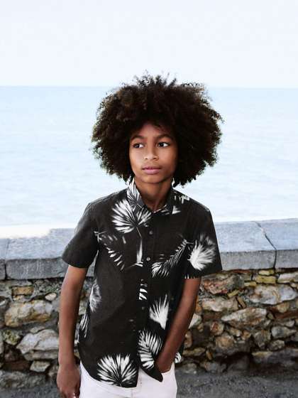 NEXT Kids Boys Floral
                    Printed Pure Cotton Casual Shirt
