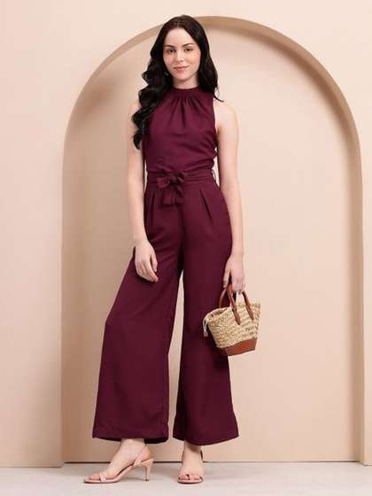 Madhuni Women Halter
                        Neck Basic Jumpsuit