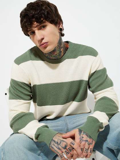 max Men
                        Colourblocked Pure Cotton Pullover