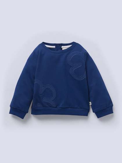 Ed-a-Mamma Girls Floral
                    Embroidered Round Neck Pullover Sweatshirt