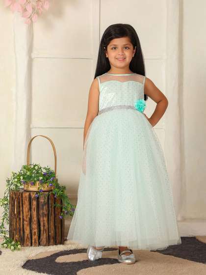 Toy Balloon kids Girls
                    Polka Dot Embellished Round Neck Net Fit & Flare
                    Maxi Dress