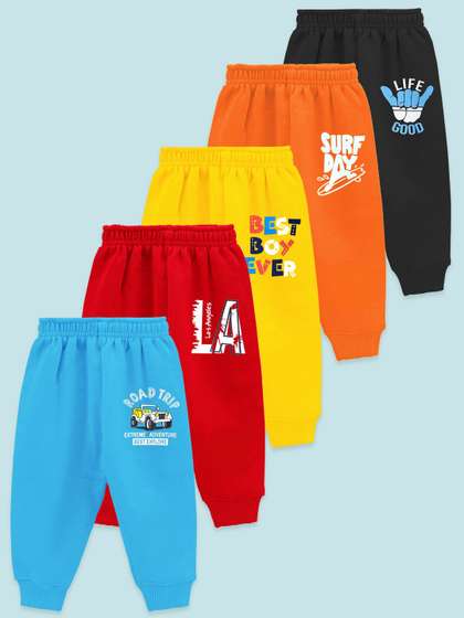 YK Pack of 5 Girls
                    Printed Cotton Track Pants
