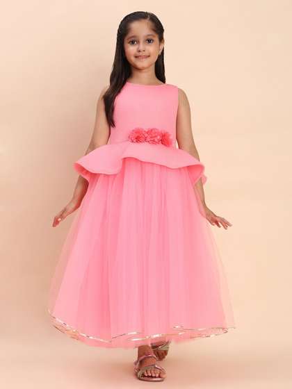 Toy Balloon kids Girls
                    Net Fit & Flare Maxi Dress