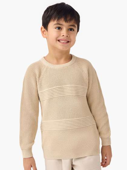 Juniors by Babyshop Boys
                    Cable Knit Round Neck Cotton Pullover Sweaters