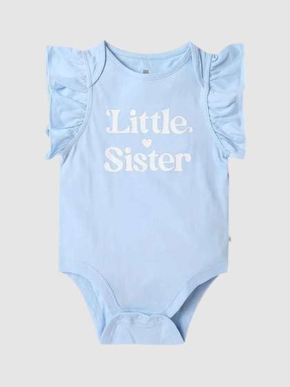 GAP Girls Letter Printed
                    Organic Cotton Round Neck Bodysuit