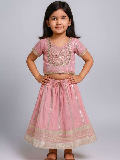 Sangria Striped Cotton
                    Blend Kurta Set