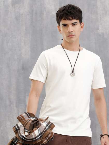WROGN Men Solid Cotton T-shirt
