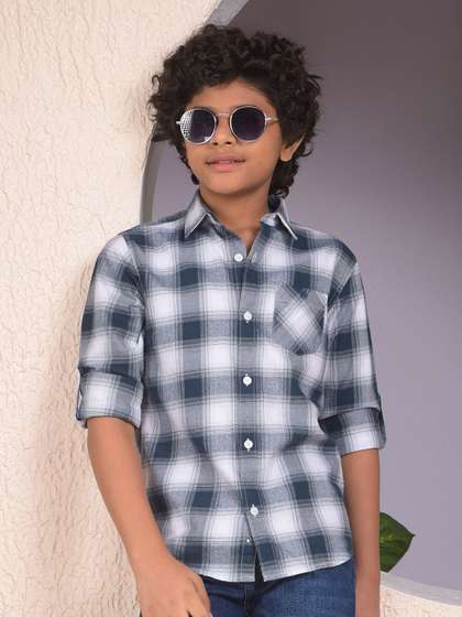 Crimsoune Club Boys
                    Classic Slim Fit Checked Spread Collar Pure Cotton
                    Casual Shirt