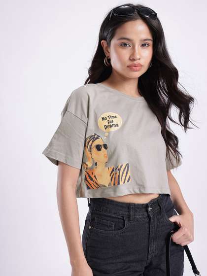 Printed Boxy Crop T-shirt