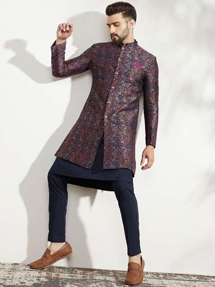 KISAH Men
                        Self-Design Indowestern Sherwani Set