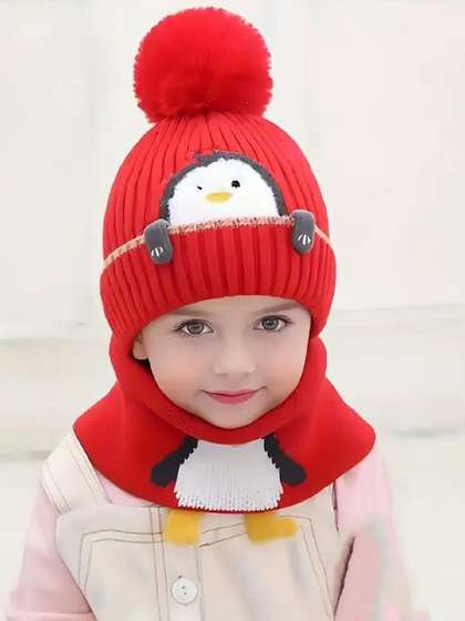 Poftik Boys Self Design
                    Woollen Beanie