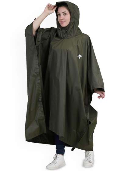 Rocksport Green
                        Waterproof Polyester Full Coverage Rain Poncho
                        for Travel Bike