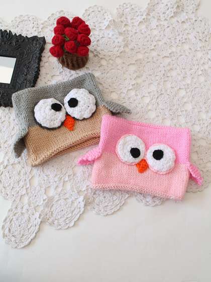 Woonie Kids Pack of 2
                      Embroidered Owl Beanie