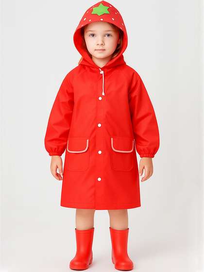 Bold N Elegant Kids
                        Hooded Red Raincoat