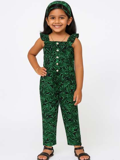 JusCubs Girls Printed
                    Basic Jumpsuit