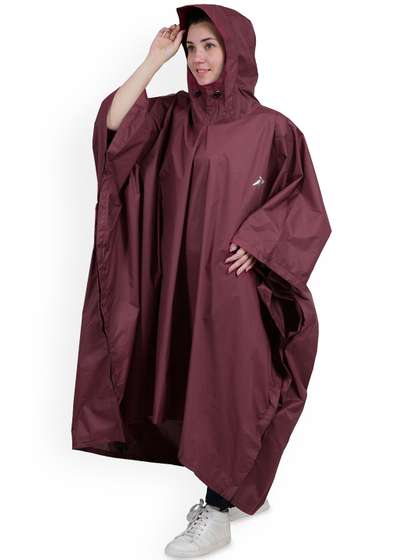 Rocksport Maroon
                        Waterproof Hooded Rain Poncho With Pouch for
                        Travel Camping