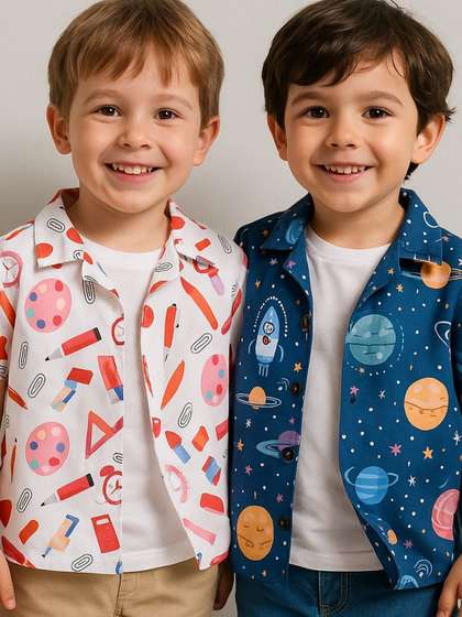 SHREE VANKIYA HANUMANJI
                    FASHION Boys Pack Of 2 Spread Collar Cotton Causal
                    Shirts