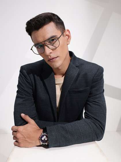 INVICTUS Slim Fit
                        Checked Notched Lapel Casual Blazer