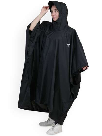 Rocksport Black
                        Waterproof Hooded Rain Poncho with Backpack
                        Protection for Travel Bike