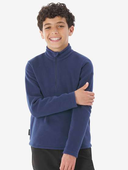 Decathlon QUECHUA - Kids
                    Navy Blue Warm Hiking Half Zip Fleece Jacket