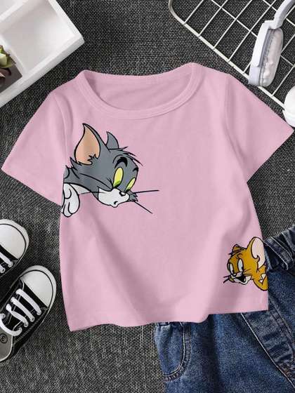 FIONAA TRENDZ Kids
                    Cotton TOM & JERRY Printed T-shirt