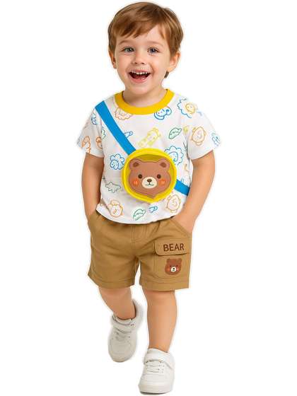 Bold N Elegant Unisex
                    Kids Crossbody Bag Attached T-shirt With Shorts