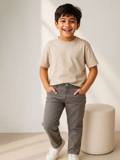 TALES & STORIES
                      Boys Grey Slim Fit Trouser