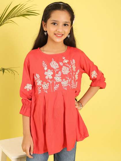 BAESD Girls Floral
                    Embroidered Top