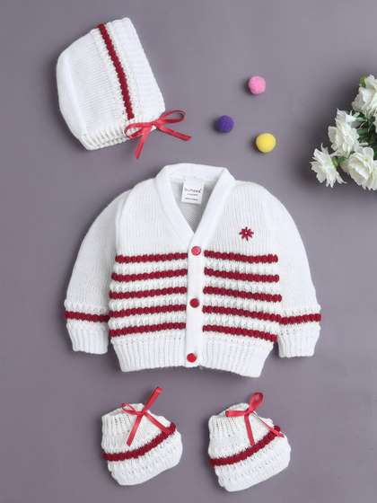 BUMZEE Boys Cable Knit
                    V-Neck Front-Open Sweaters