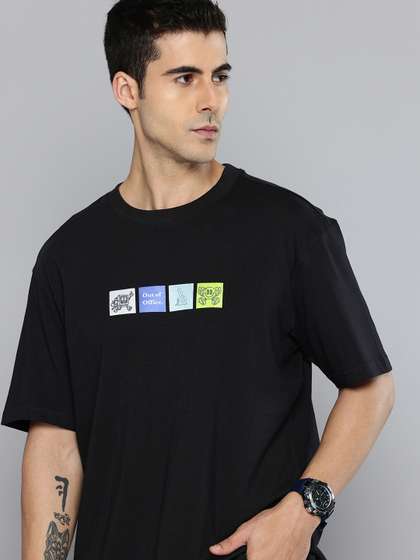 Flying Machine
                        Graphic Printed Drop-Shoulder Sleeves Pure
                        Cotton T-shirt