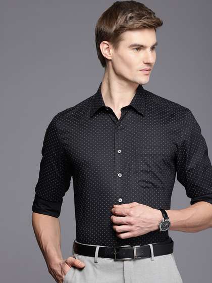 Louis Philippe Pure
                        Cotton Slim Fit Printed Formal Shirt