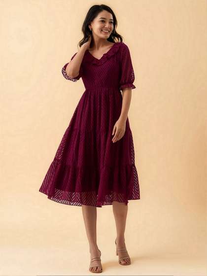 Price History of DressBerry Crepe Fit & Flare Midi Dress from Myntra 111_17067646 Price History of DressBerry Crepe Fit & Flare Midi Dress from Myntra 111_17067646