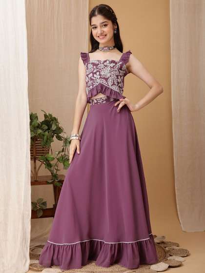 Inddus Girls
                        Embroidered Thread Work Ready to Wear Lehenga
                        Choli