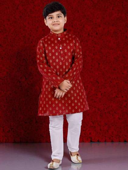 NEW GEN Boys Ethnic
                    Motifs Printed Regular Kurti with Trousers