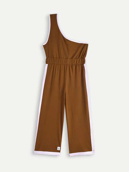 Chuckleberrie Girls
                      One Shoulder Cotton Basic Jumpsuit